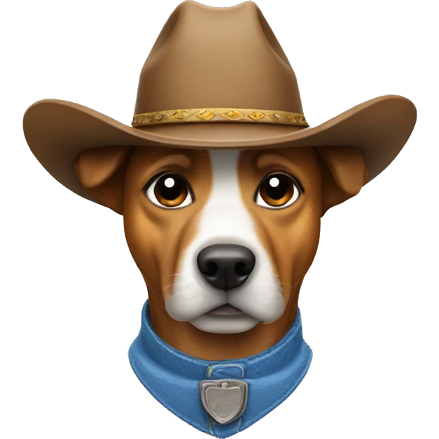 Dog with a cowboy hat emoji