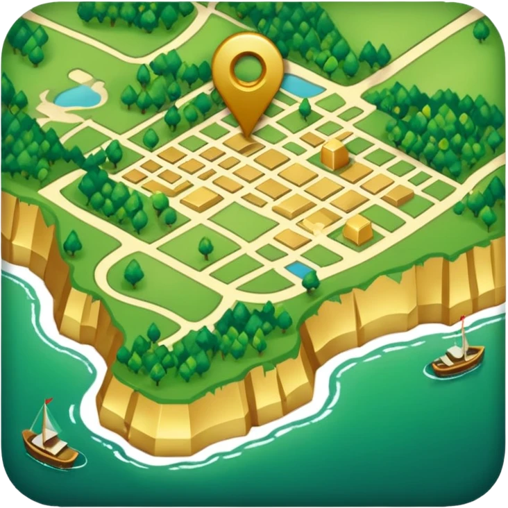 map with golden and green colours emoji