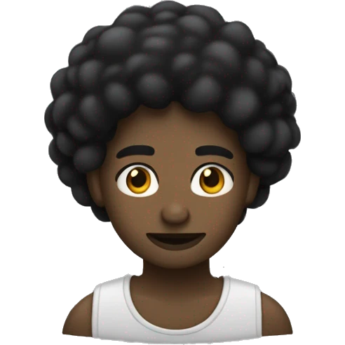 Un morocha de pelo negro con flequilo emoji