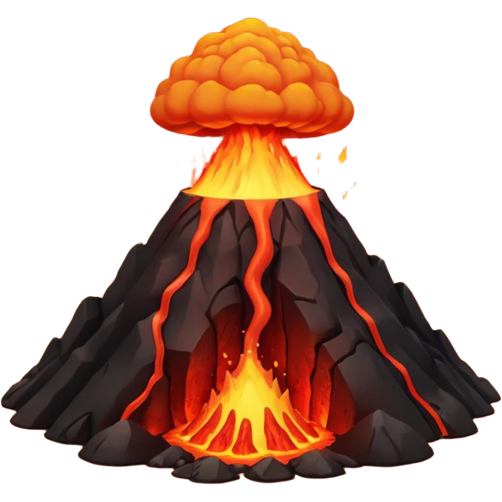 can i have an image of an red faced emoji with a small vocano th the top of its head erupting. i like the 4th image but no smiling emoji