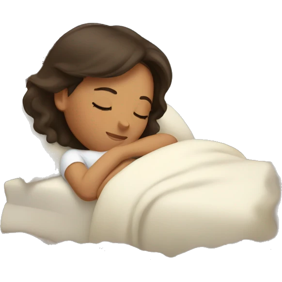 sleeping brunette girl in bed emoji
