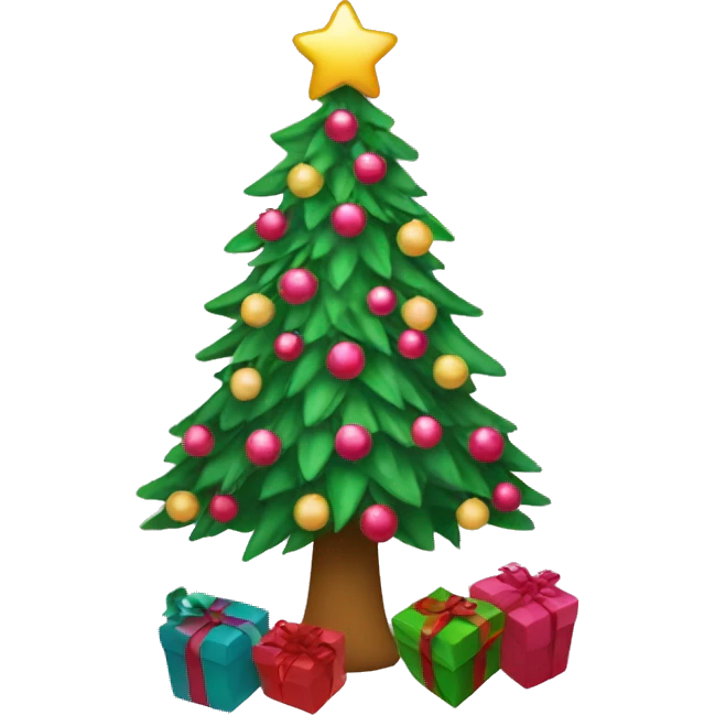 girly christmas tree with a pi bowk emoji