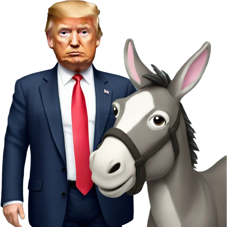 Trump with donkey emoji