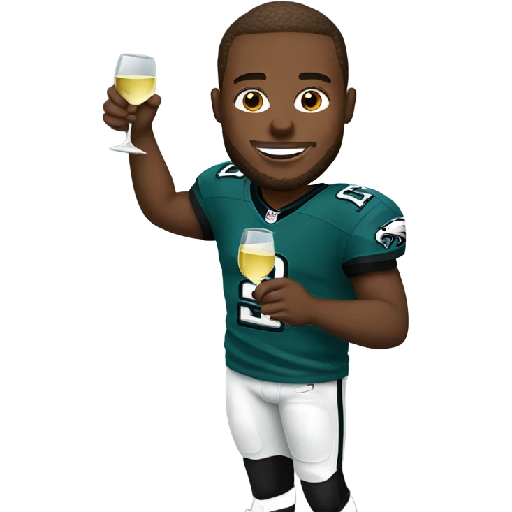 Eagles player holding white wine glass emoji