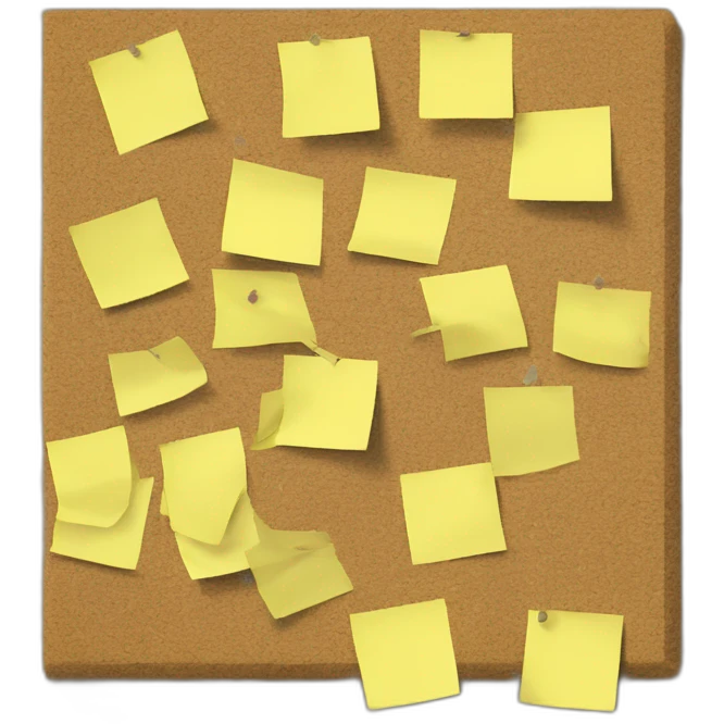 sticky notes on corkboard emoji