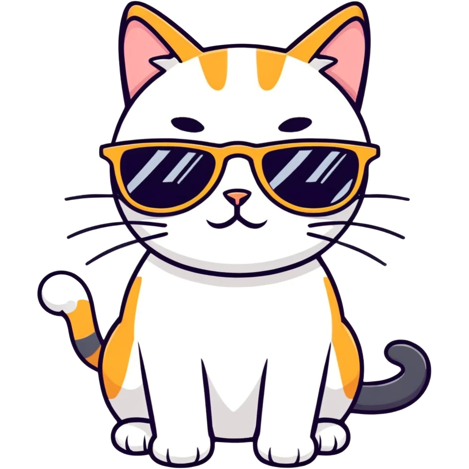 Cat with sunglasses emoji