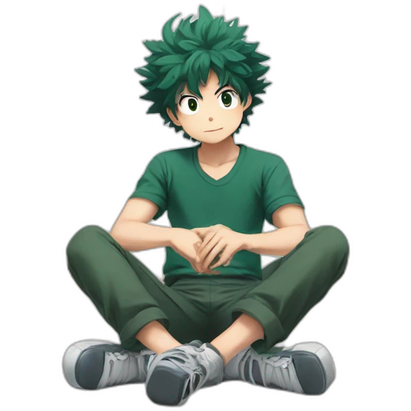 Izuku midoriya sitting on the floor emoji