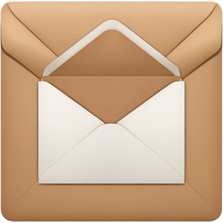 blank greeting card open with brown envelope next to it emoji