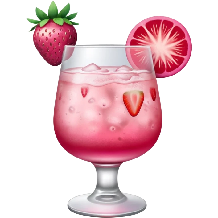 A glass of mezcal pink and strawberry  emoji