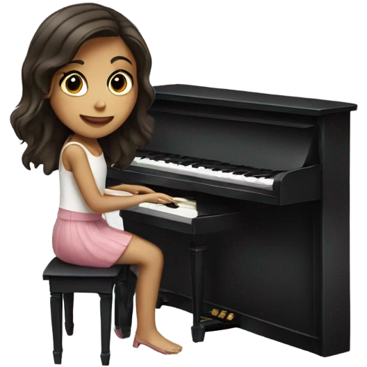 Brunette girl playing the piano emoji