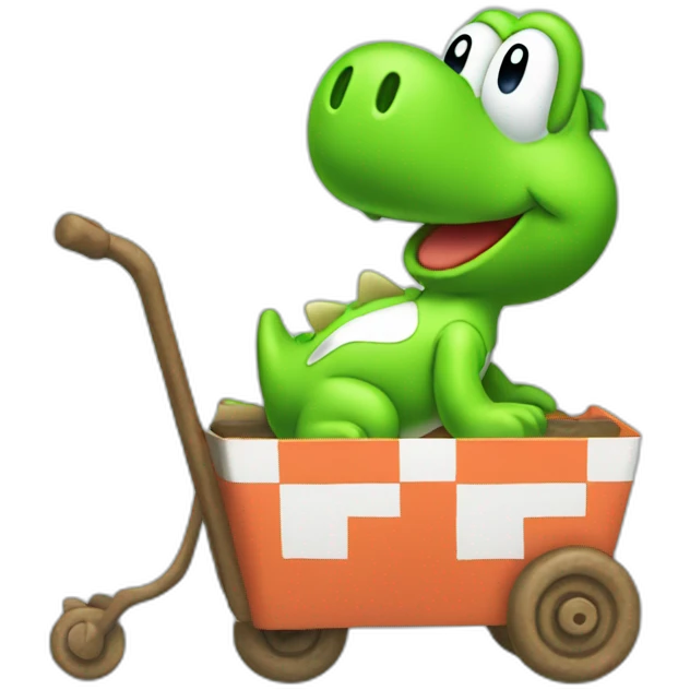Yoshi on cart emoji
