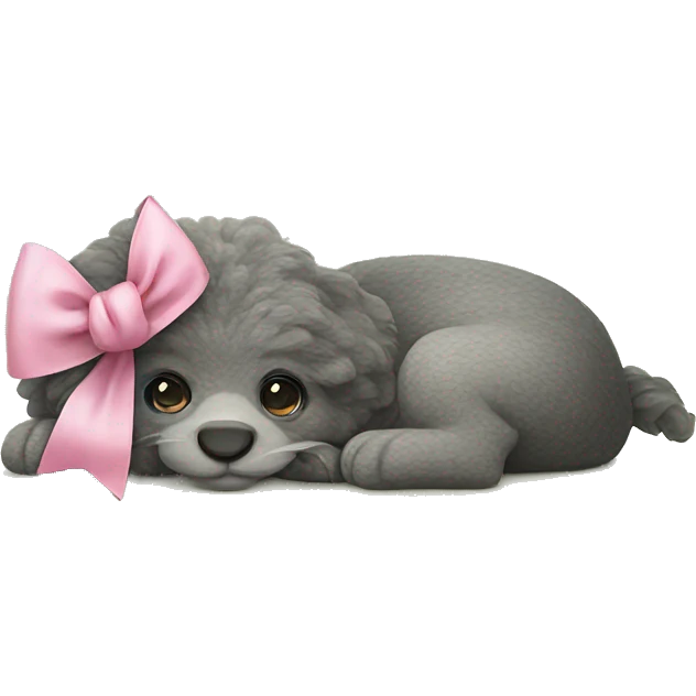 cute animal with pink bow emoji