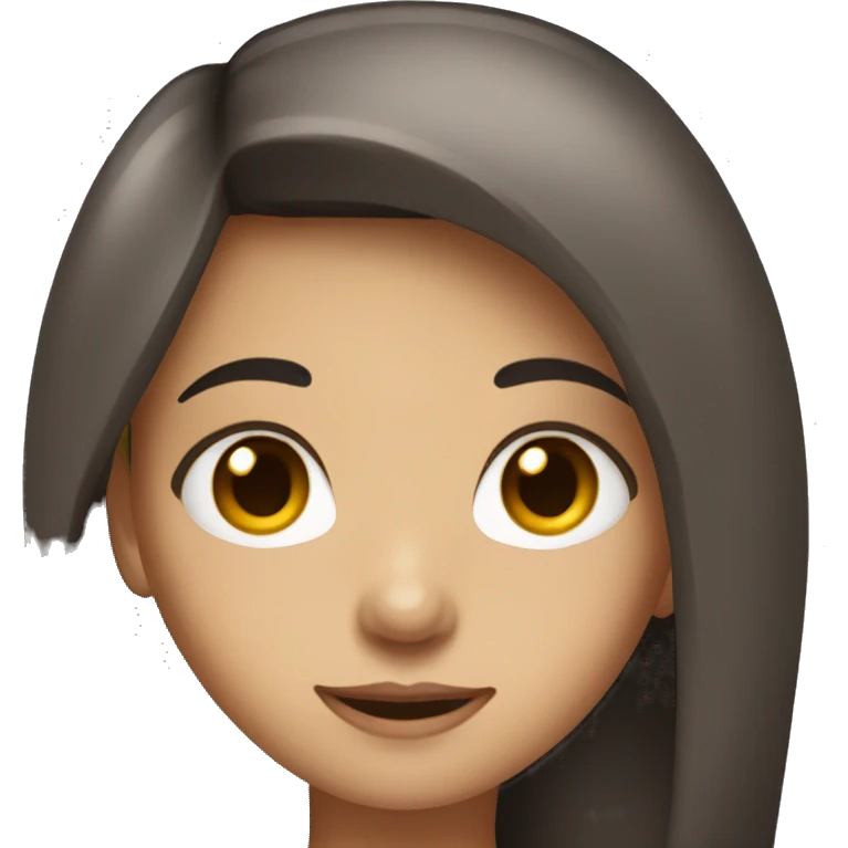 girl with long dark hair and brown eye emoji
