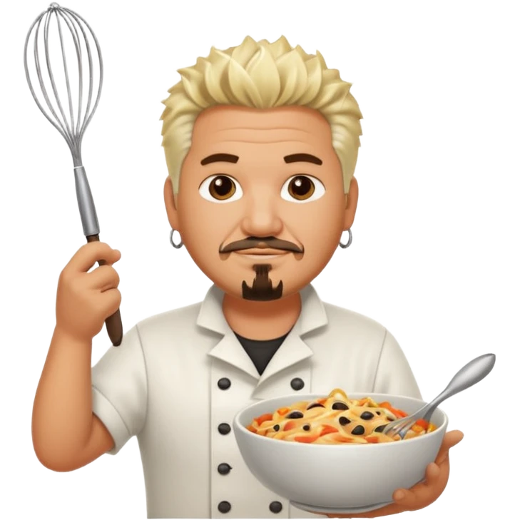 gut fieri chef holding whisk and bowl emoji