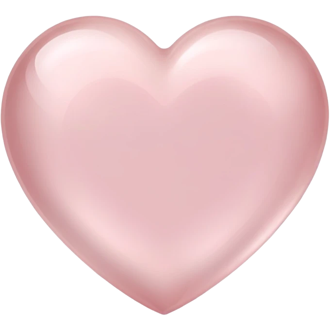 Rose quartz heart with soft pink color and smooth polished surface showing gentle translucency emoji