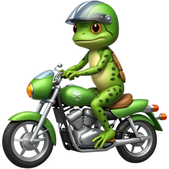 Frog on a motorcycle emoji