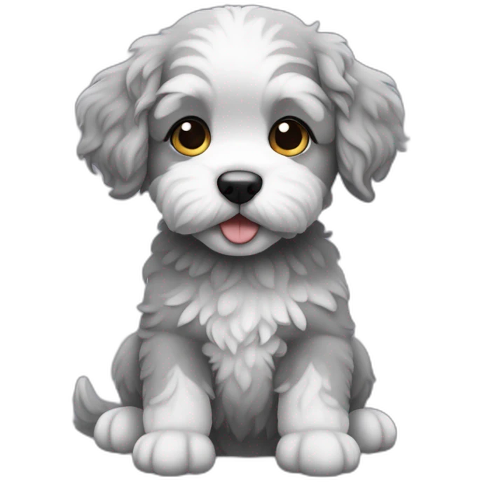 puppy caniche gris emoji