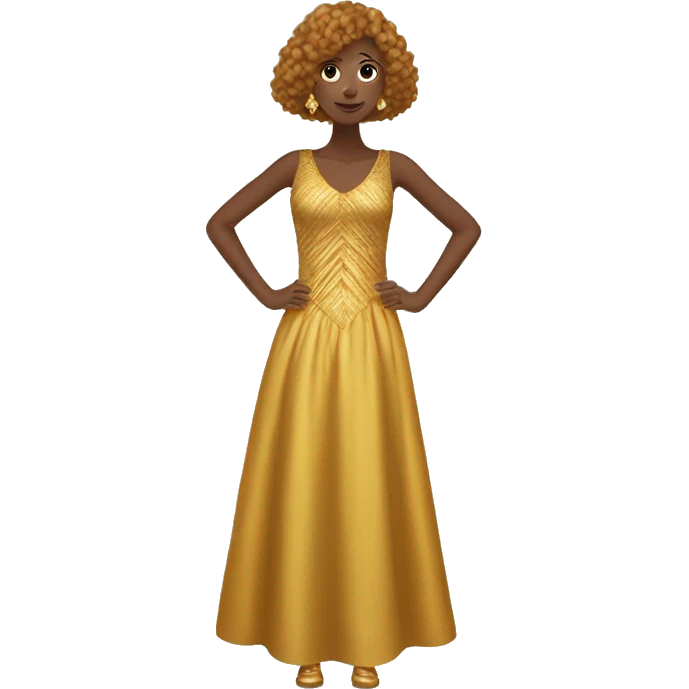Golden frange dress emoji