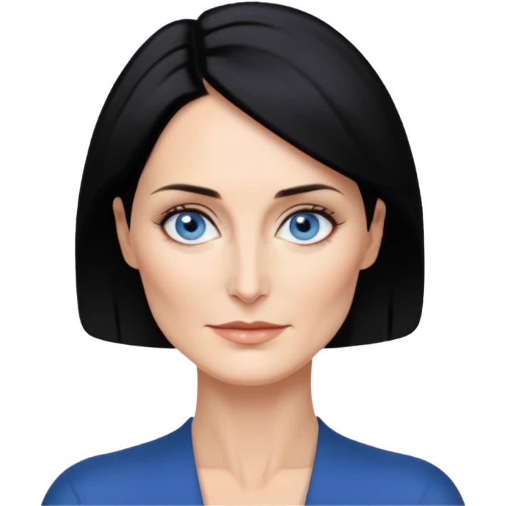 Carrie-Anne Moss with blue eyes emoji