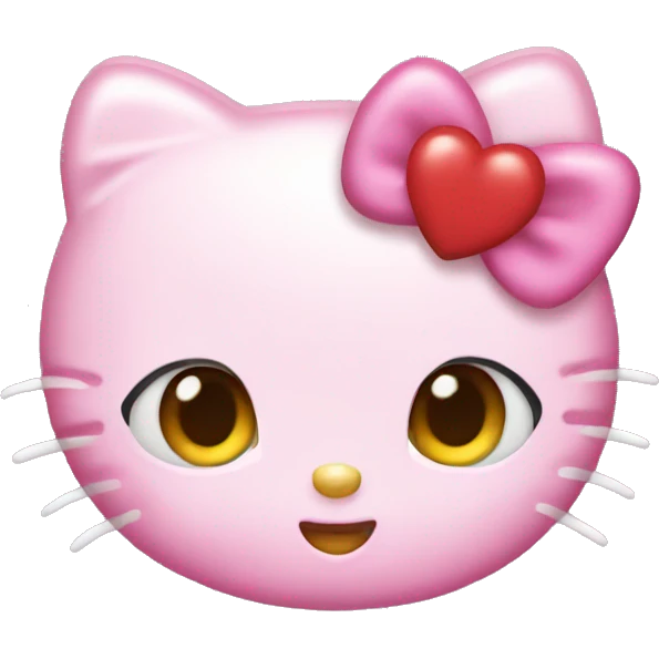 Hello kitty with heart eyes emoji