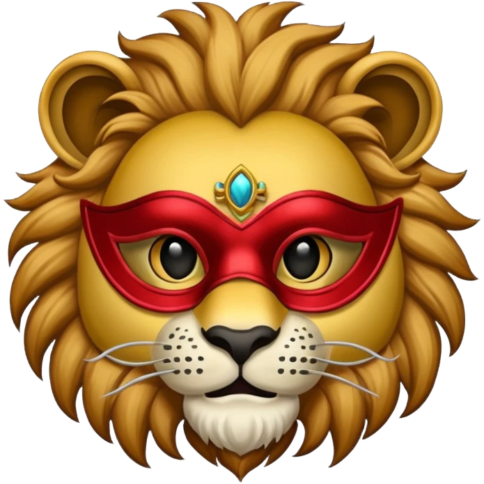 lion with masquerade mask emoji