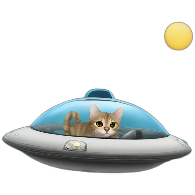 cat driving a UFO emoji