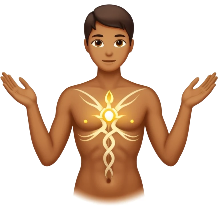  A minimal emoji-style illustration representing "KAR" (action and process).
A glowing human silhouette in motion, hands shaping energy,
symbolizing effort, discipline, and creation in progress.
No face details, no realism.
Sacred energy lines flowing through the body,



 emoji