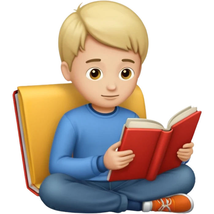 A boy reading book emoji
