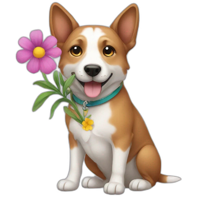 dog with flower emoji