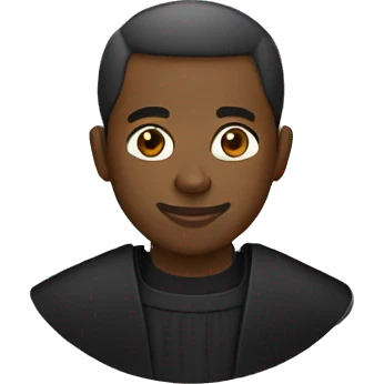 Black man wearing black clerical clothing emoji