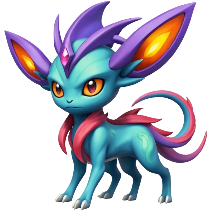Futuristic volcanic elemental badass cool tough evil Suicune-Bayleaf-Celebi-Pokémon-Fakémon-hybrid-creature emoji