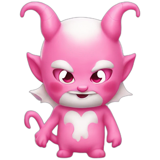Cute devil pink white emoji