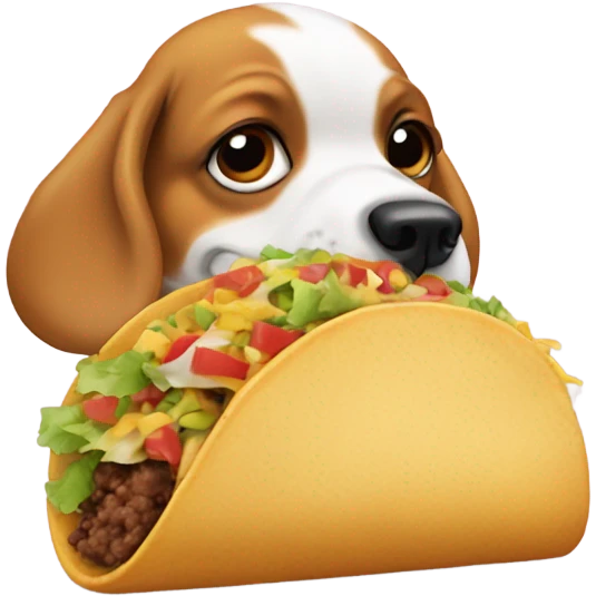 Dog eating a taco emoji