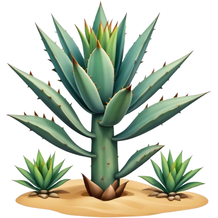 Agave plant in desert  emoji