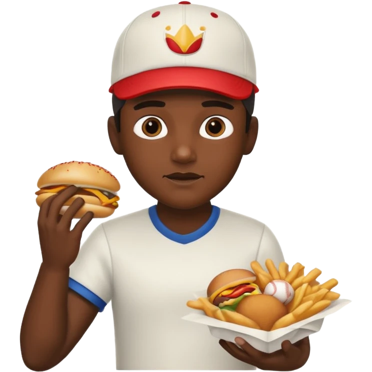 Man stealing fast food emoji