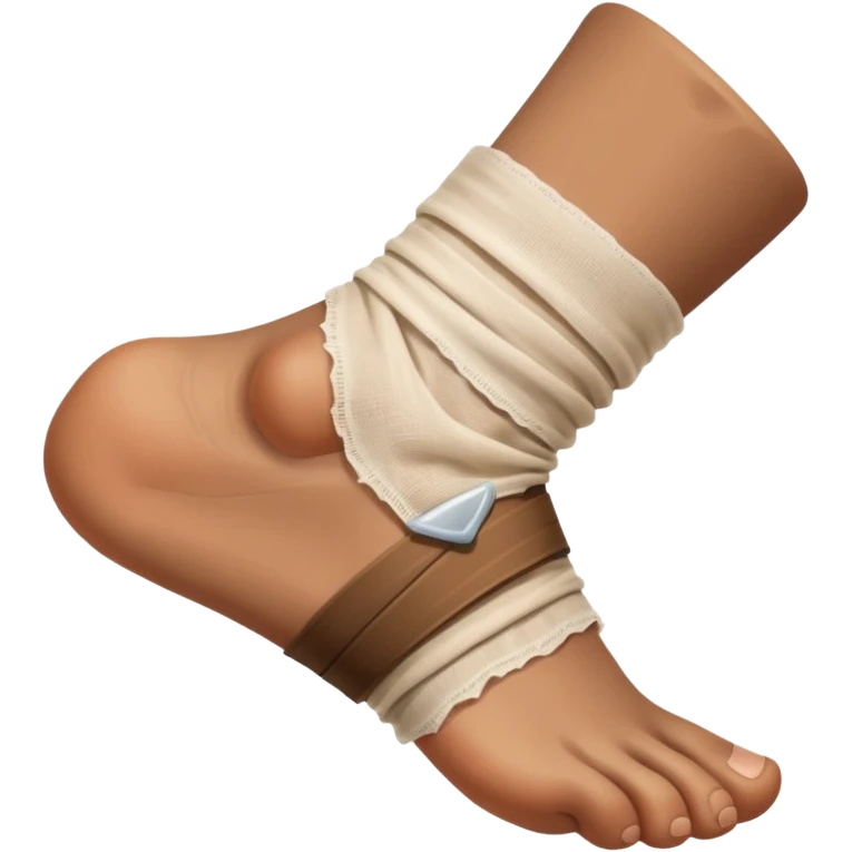 Brown Foot with ankle wrapped in gaze emoji