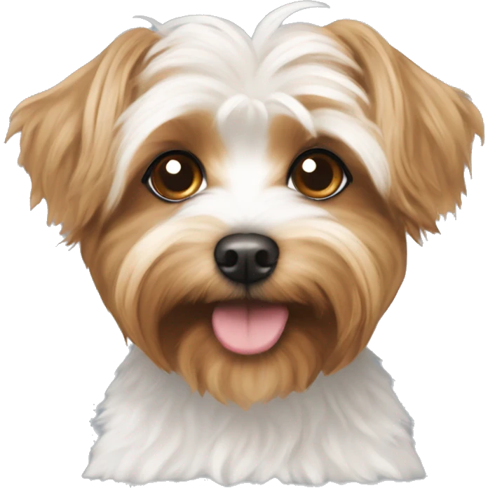 Light brown and white yorkie poo emoji
