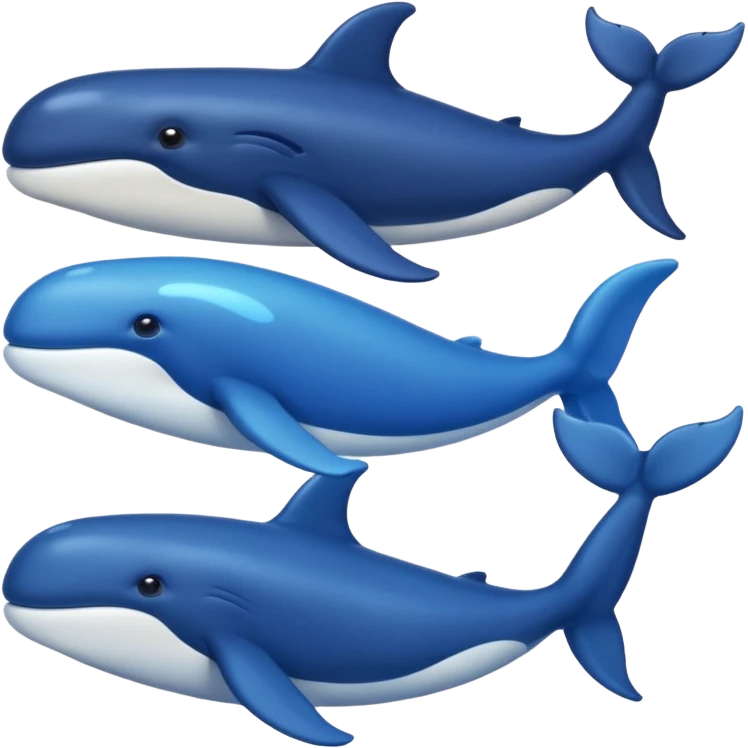 Draw a marine theme with whales for atmospheric and aesthetic stickers. Various shades of blue and a slight glow emoji
