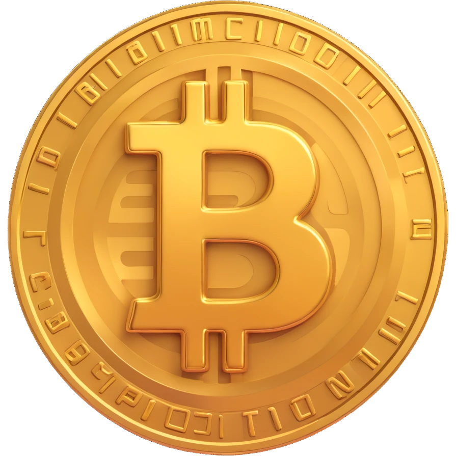 bitcoin symbol, 3D style, shiny gold, realistic texture emoji