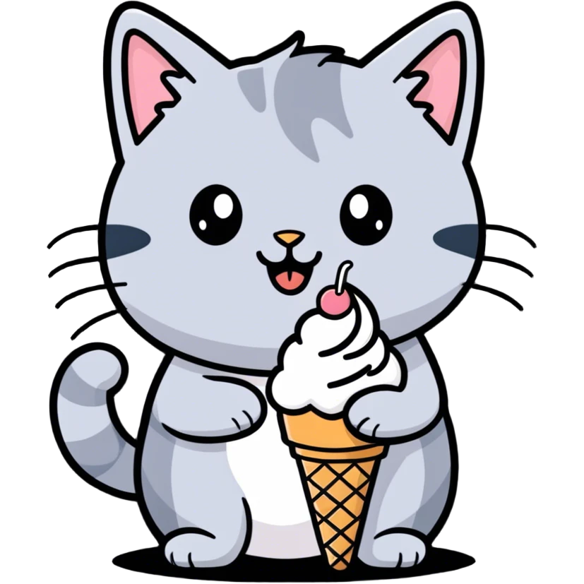 cat eating ice cream emoji