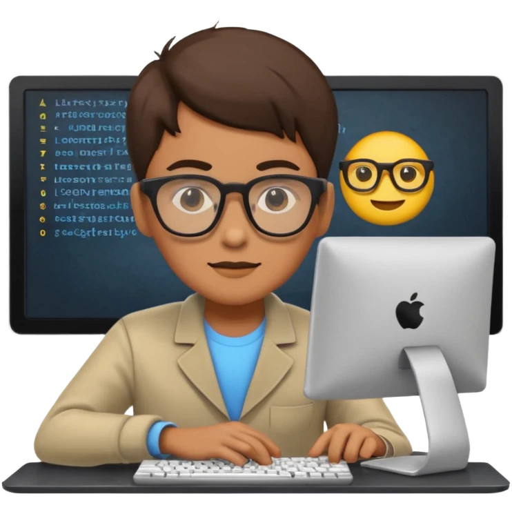 Generate a realistic emoji of something getting programmed by a logistic person emoji