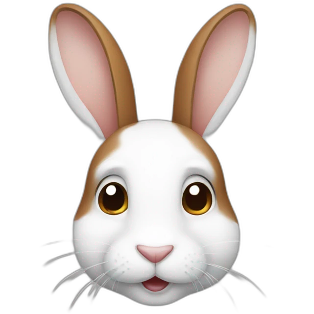 a white and brown rabbit emoji