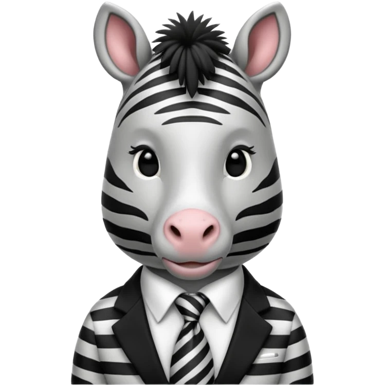 zebra with tie emoji