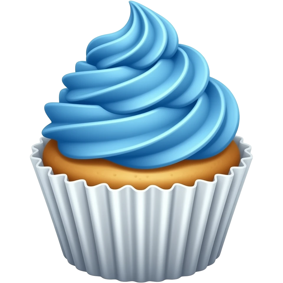 Cupcake with blue icing emoji