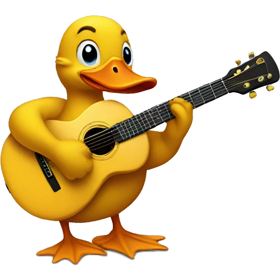Duck playing a guitar emoji