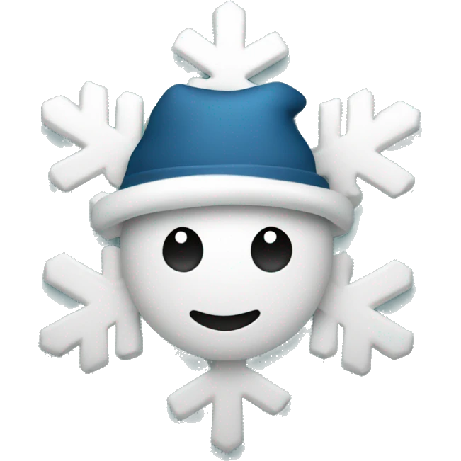 Snowflake with hat on  emoji