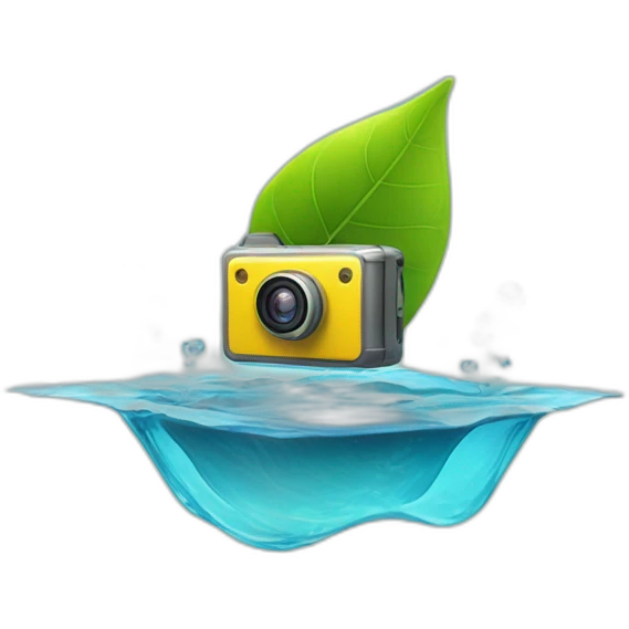 small-leaf-floating-on-water-block-and-security-ptz-camera-behind emoji