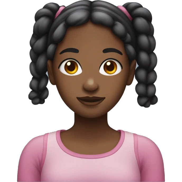 black girl with two high pigtails emoji