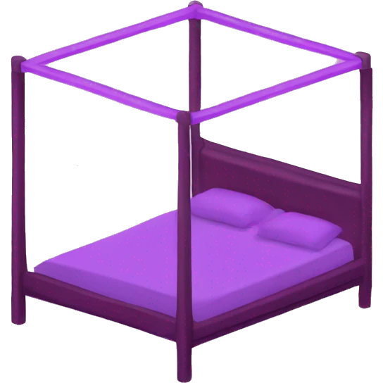 pink and purple 70’s style canopy bed emoji