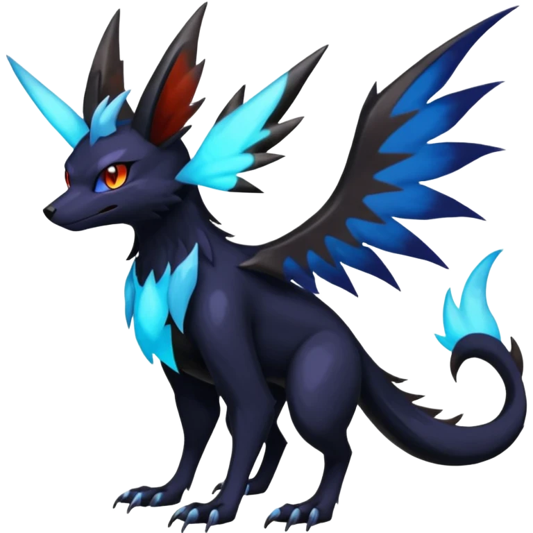 Spooky Nargacuga-Umbreon-Noibat-Noivern-Silvally-Pokémon-Fakémon-fusion (full body) emoji